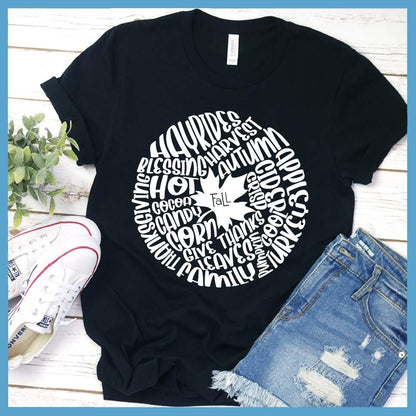 Fall Leaves Typography T-Shirt