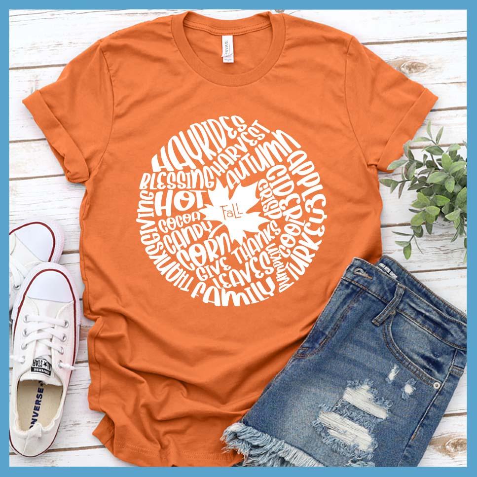 Fall Leaves Typography T-Shirt