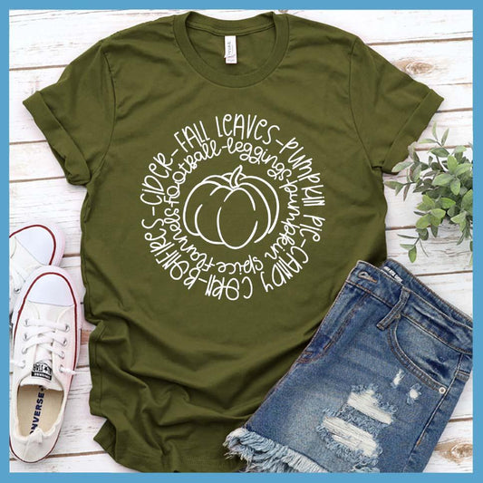 Fall Words Circle T-Shirt