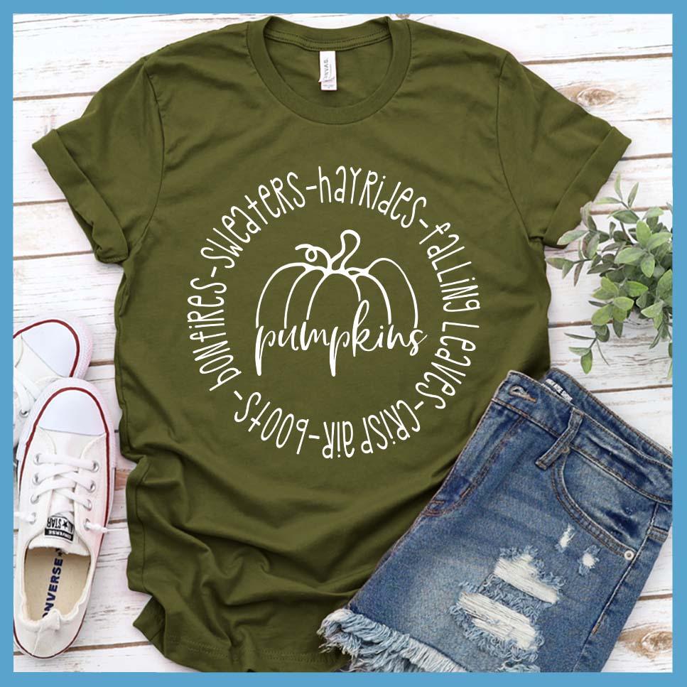 Fall Words Pumpkins T-Shirt