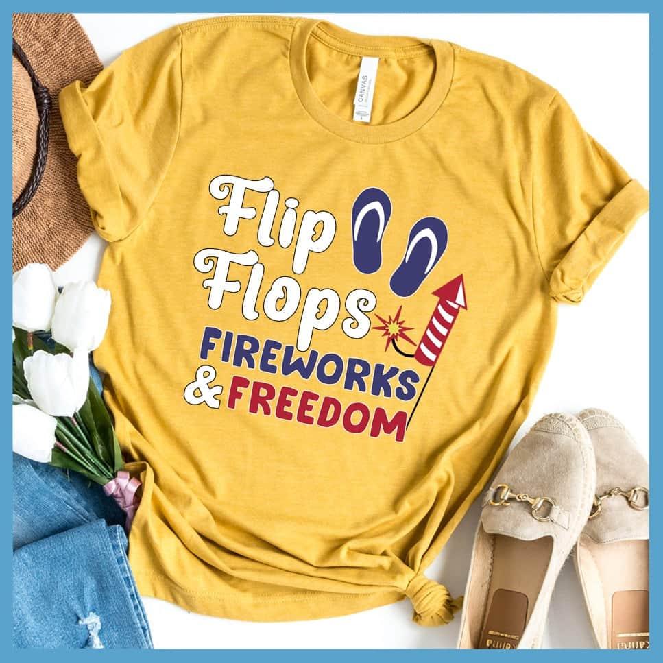 Flip Flops Fireworks and Freedom Colored Print T-Shirt - Brooke & Belle