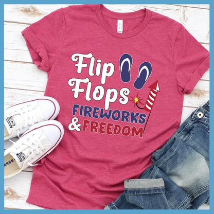 Flip Flops Fireworks and Freedom Colored Print T-Shirt - Brooke & Belle