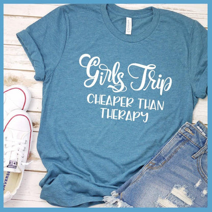 Girls Trip T-Shirt Heather Deep Teal - Girls Trip themed t-shirt with fun quote for friend getaways