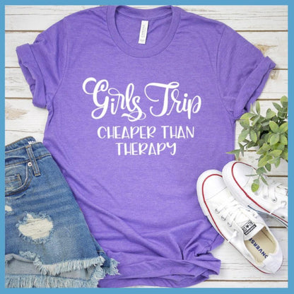 Girls Trip T-Shirt Heather Purple - Girls Trip themed t-shirt with fun quote for friend getaways