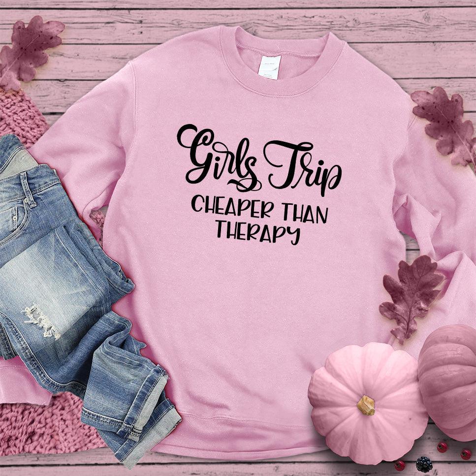 Girls Trip Sweatshirt Pink Edition Pink - Cozy Girls Trip themed crewneck sweatshirt perfect for friend getaways.