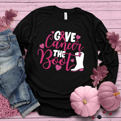 Give Cancer The Boot Colored Edition Long Sleeves - Brooke & Belle