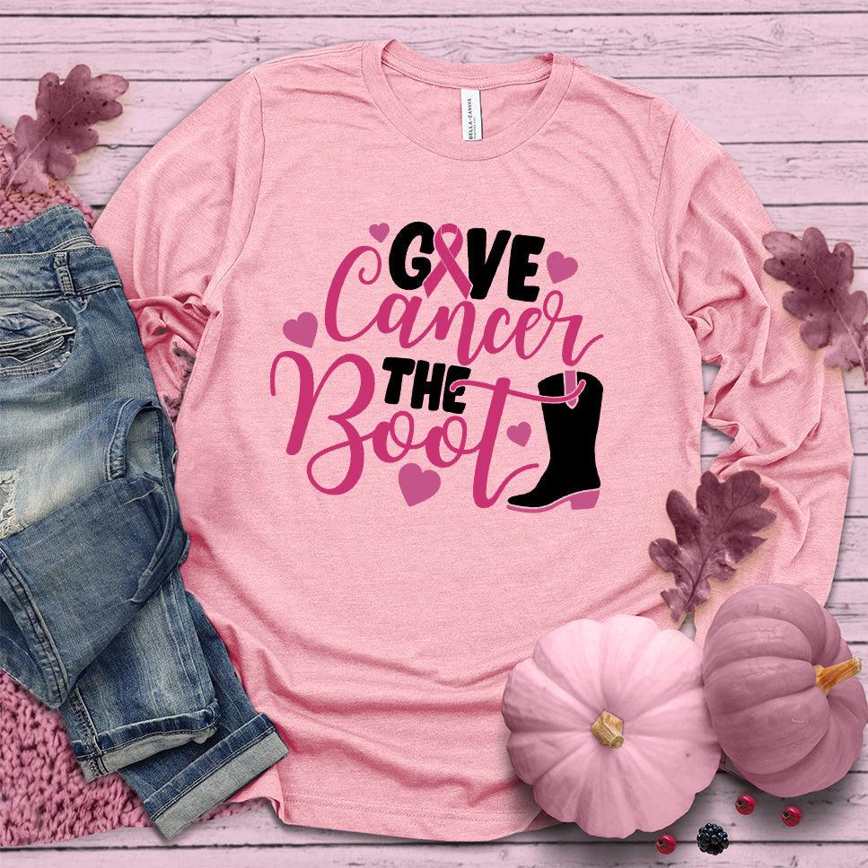 Give Cancer The Boot Colored Edition Long Sleeves - Brooke & Belle