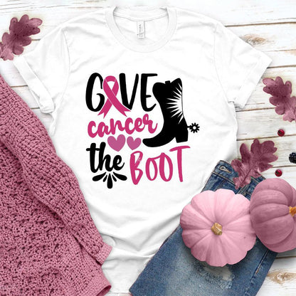Give Cancer The Boot Version 2 Colored Edition T-Shirt - Brooke & Belle