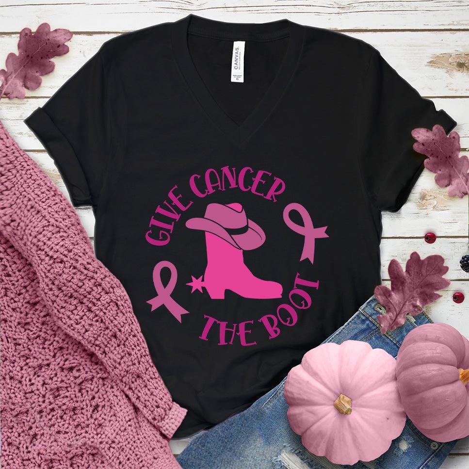 Give Cancer The Boot Version 3 Colored Edition V-Neck - Brooke & Belle