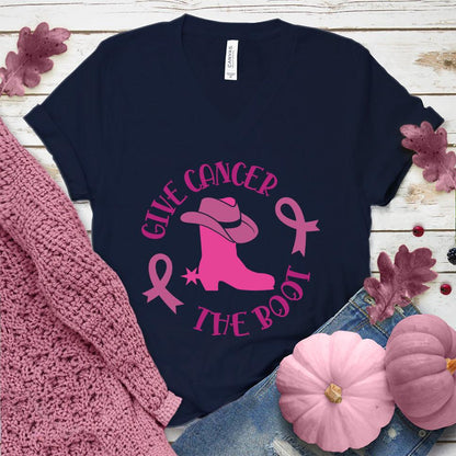 Give Cancer The Boot Version 3 Colored Edition V-Neck - Brooke & Belle