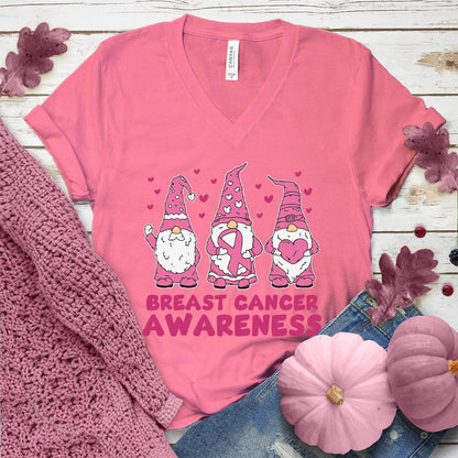 Gnomes Breast Cancer Awareness Colored Edition V-Neck - Brooke & Belle