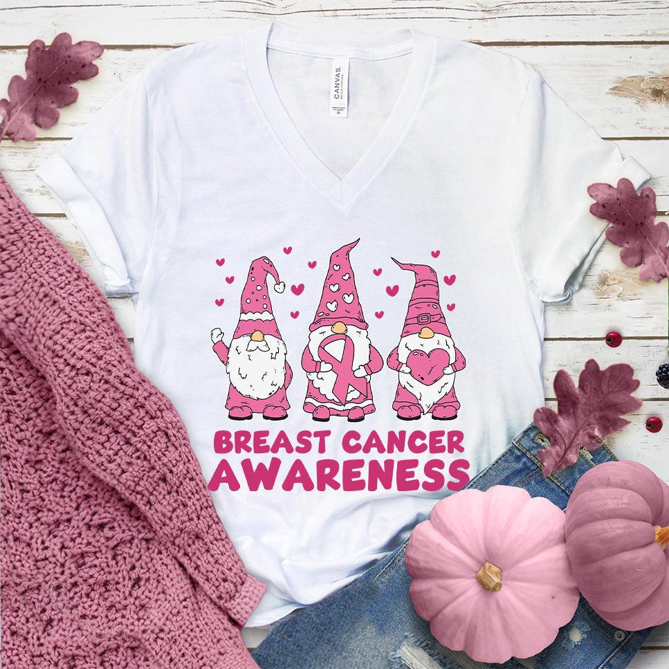 Gnomes Breast Cancer Awareness Colored Edition V-Neck - Brooke & Belle