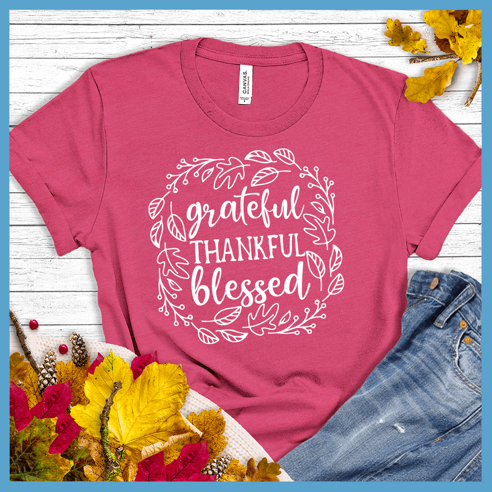 Grateful Thankful Blessed Fall Version T-Shirt - Brooke & Belle