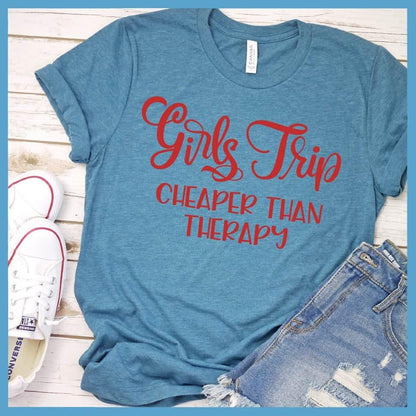Girls Trip Colored Print Christmas Version T-Shirt Heather Deep Teal - Festive Girls Trip themed Christmas t-shirt with fun quote design