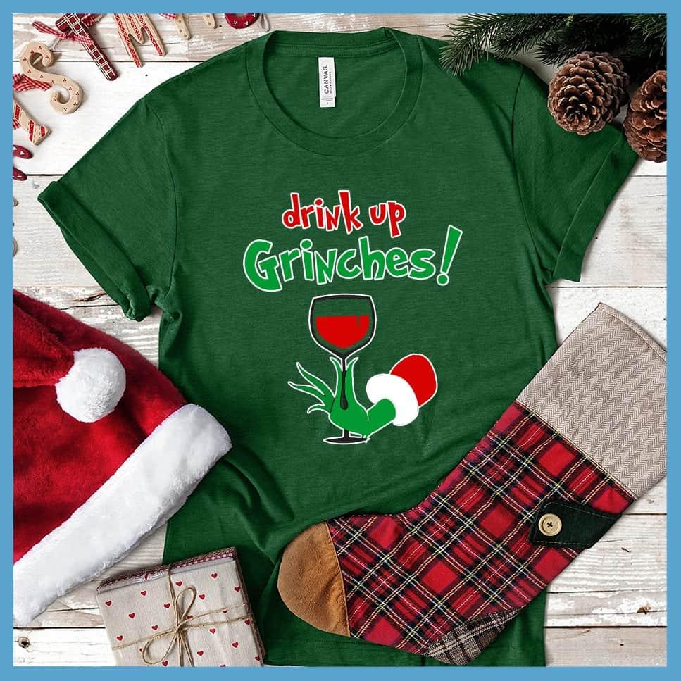 Drink Up Grinches Matching Christmas Family Colored Print T-Shirt - Brooke & Belle