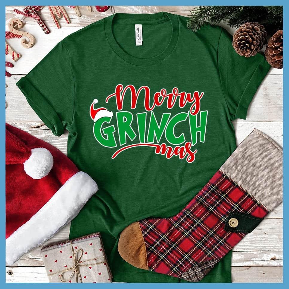 Merry Grinchmas Matching Christmas Family Colored Print T-Shirt
