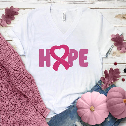 HOPE Pink Ribbon Colored Edition V-Neck - Brooke & Belle