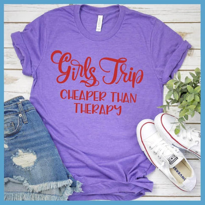 Girls Trip Colored Print Christmas Version T-Shirt Heather Purple - Festive Girls Trip themed Christmas t-shirt with fun quote design