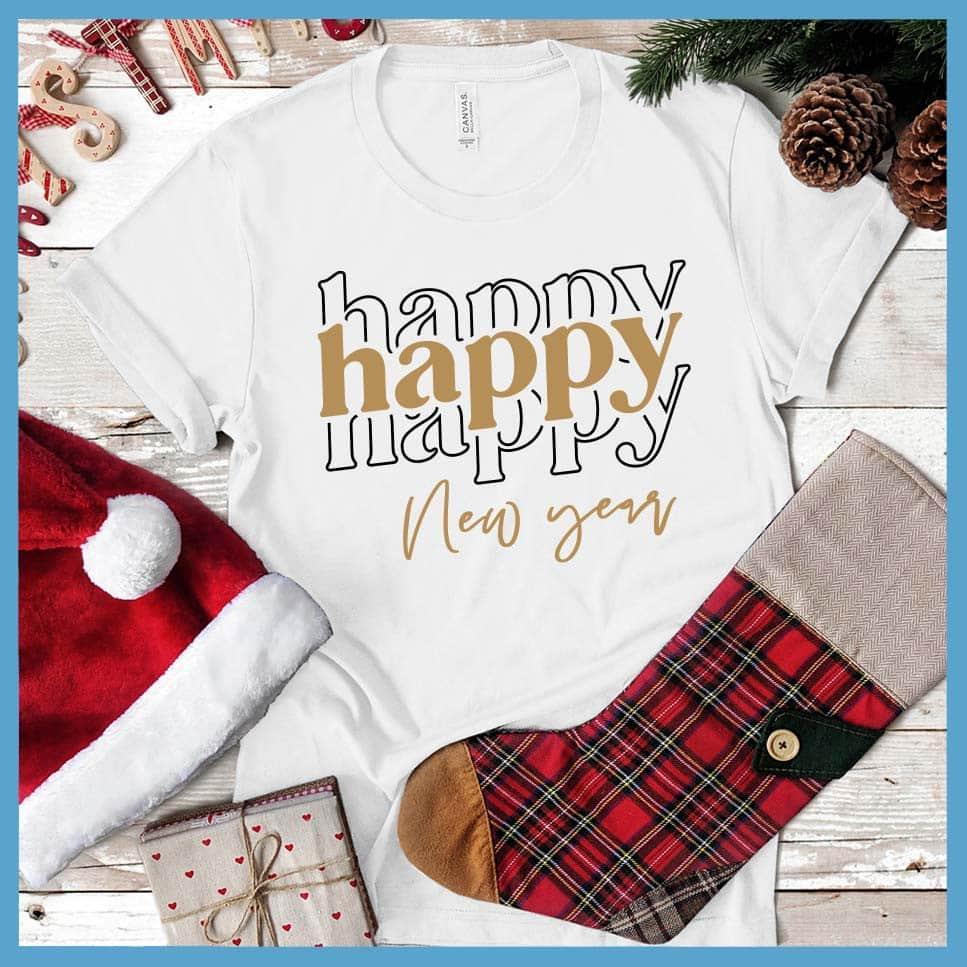 Happy New Year Colored Print T-Shirt - Brooke & Belle