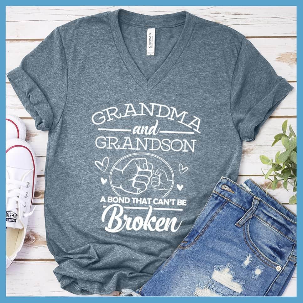 Grandma And Grandson A Bond That Can't Be Broken V-neck - Brooke & Belle