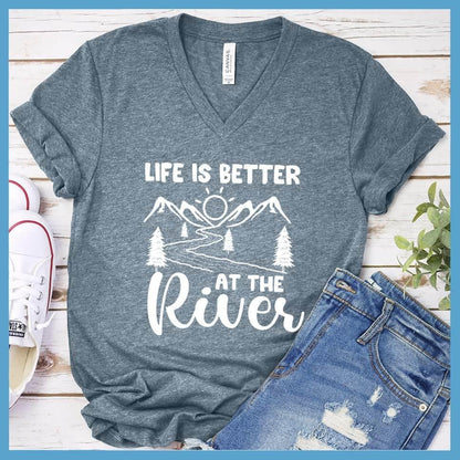 Life Is Better At The River V-neck - Brooke & Belle