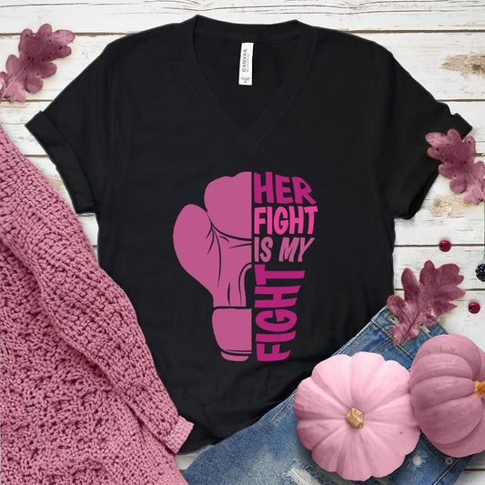 Her Fight Is My Fight Colored Edition V-Neck - Brooke & Belle