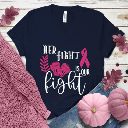 Her Fight Is Our Fight Version 2 Colored Edition V-Neck - Brooke & Belle