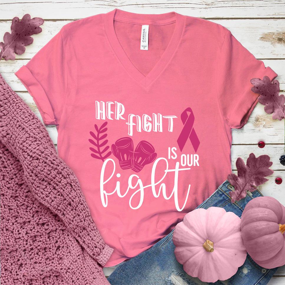 Her Fight Is Our Fight Version 2 Colored Edition V-Neck - Brooke & Belle