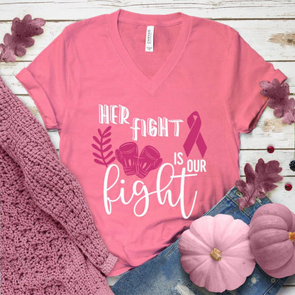 Her Fight Is Our Fight Version 2 Colored Edition V-Neck - Brooke & Belle