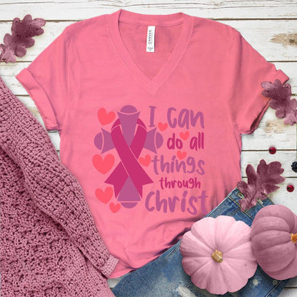 I Can Do All Things Through Christ Version 2 Colored Edition V-Neck - Brooke & Belle