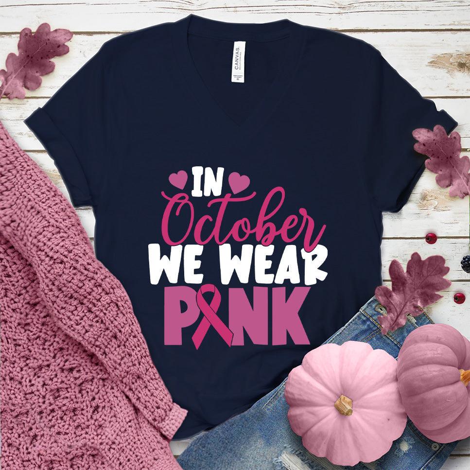 In October We Wear Pink Version 6 Colored Edition V-Neck - Brooke & Belle
