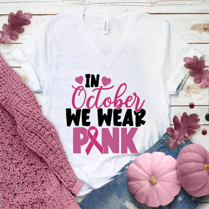 In October We Wear Pink Version 6 Colored Edition V-Neck - Brooke & Belle