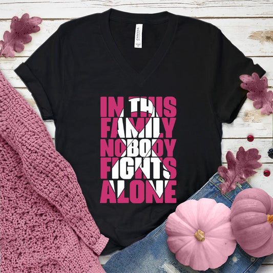 In This Family Nobody Fights Alone Version 2 Colored Edition V-Neck - Brooke & Belle