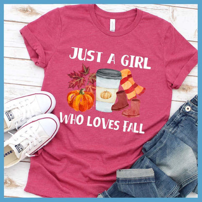 Just A Girl Who Loves Fall Colored T-Shirt - Brooke & Belle
