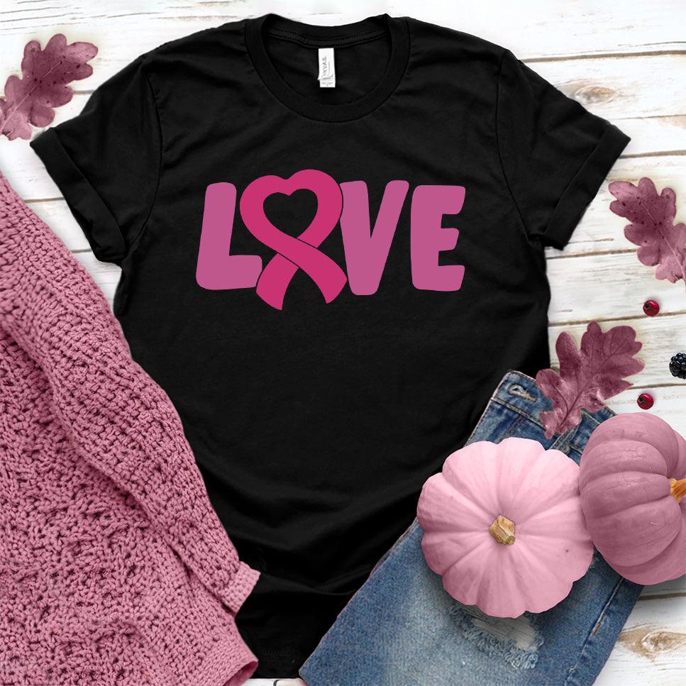 LOVE Pink Ribbon Colored Edition T-Shirt - Brooke & Belle