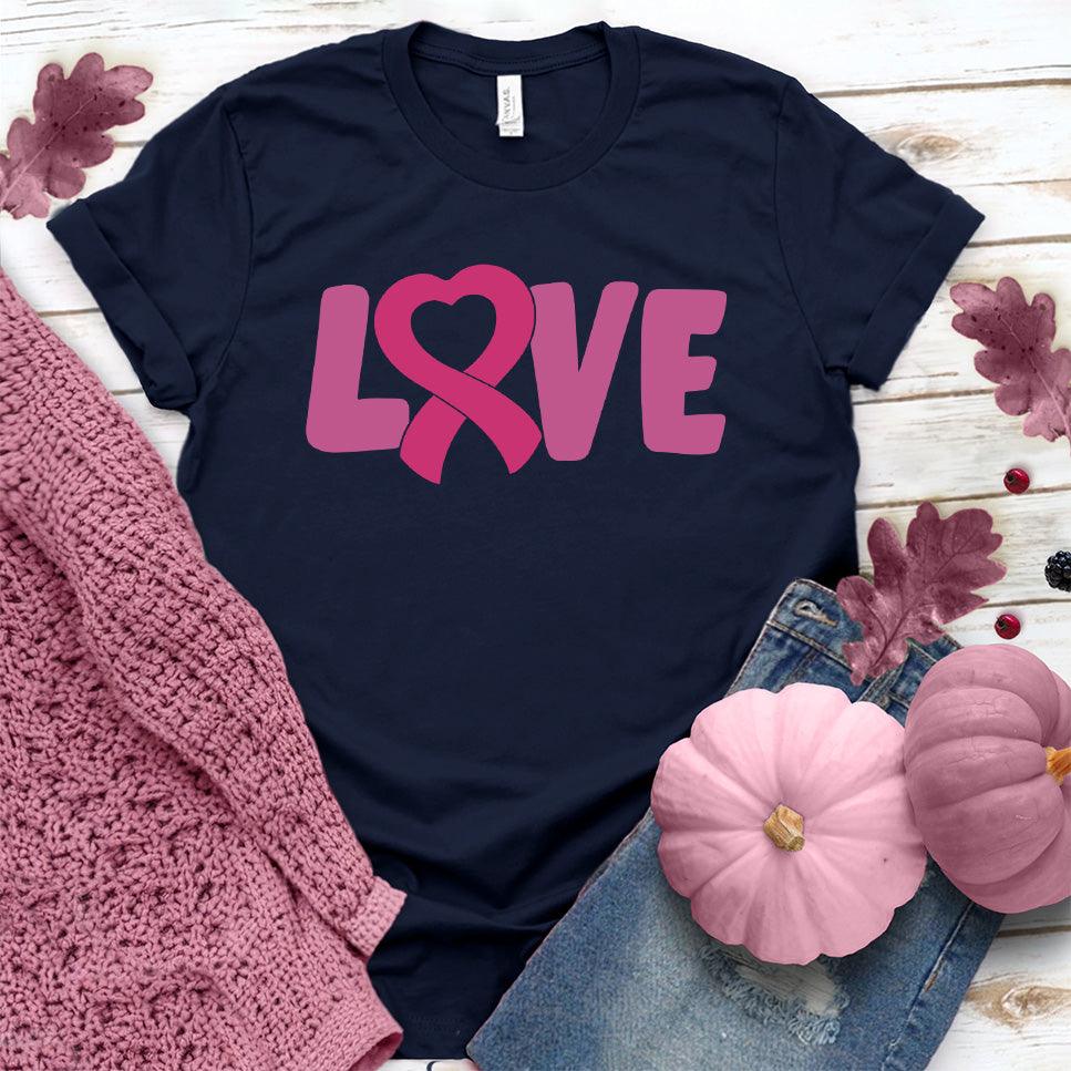 LOVE Pink Ribbon Colored Edition T-Shirt - Brooke & Belle