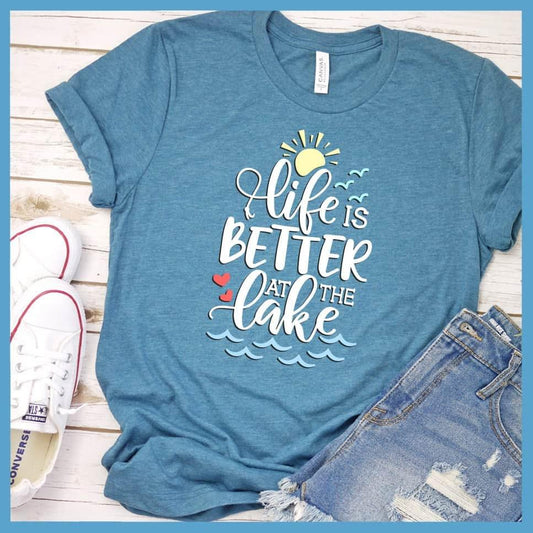 Life Is Better At The lake Colored Print T-Shirt - Brooke & Belle