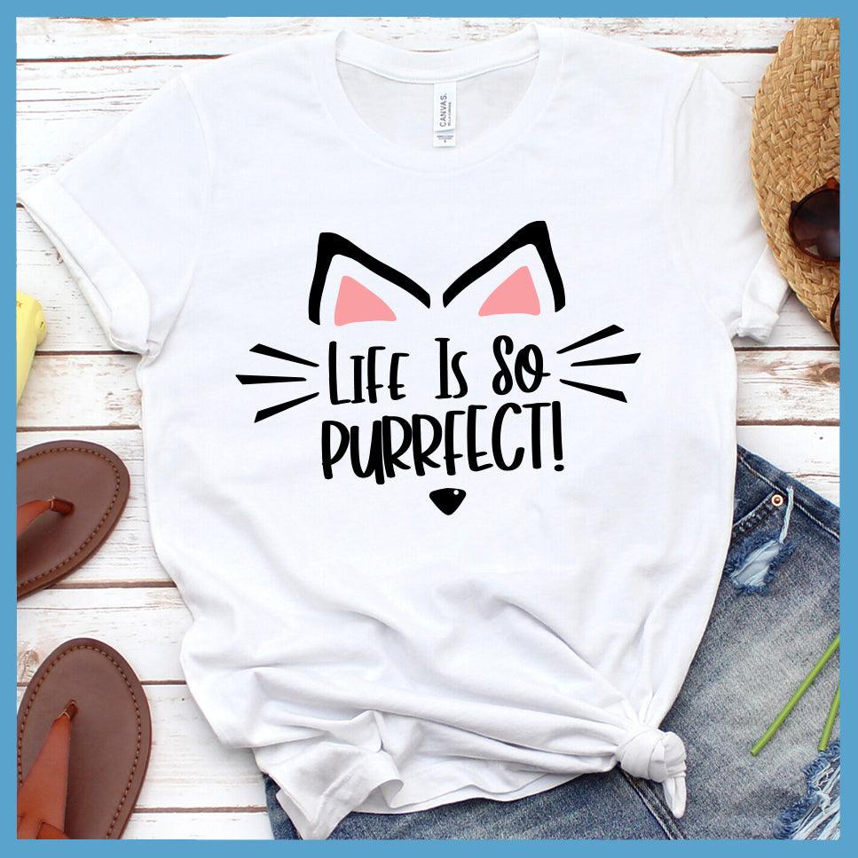 Life Is So Purrfect Colored Print T-Shirt