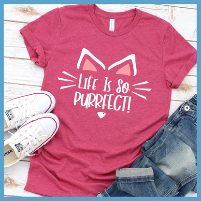 Life Is So Purrfect Colored Print T-Shirt - Brooke & Belle