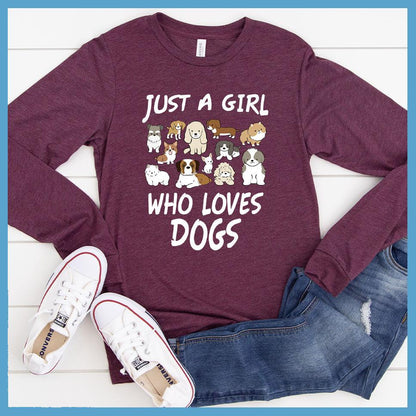 Just A Girl Who Loves Dogs Colored Print Long Sleeves - Brooke & Belle