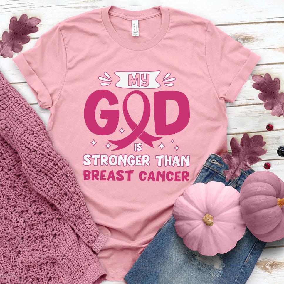 My God Is Stronger Than Breast Cancer Colored Edition T-Shirt - Brooke & Belle