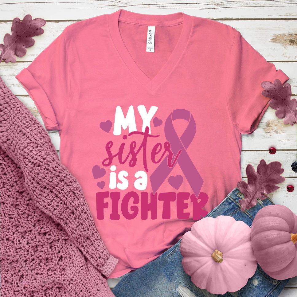 My Sister Is A Fighter Colored Edition V-Neck - Brooke & Belle
