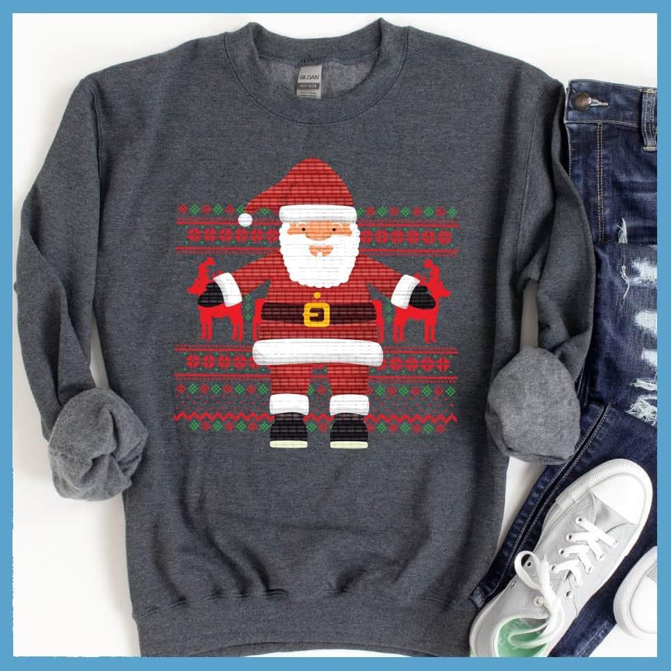 Happy Santa Ugly Christmas Colored Print Sweatshirt - Brooke & Belle