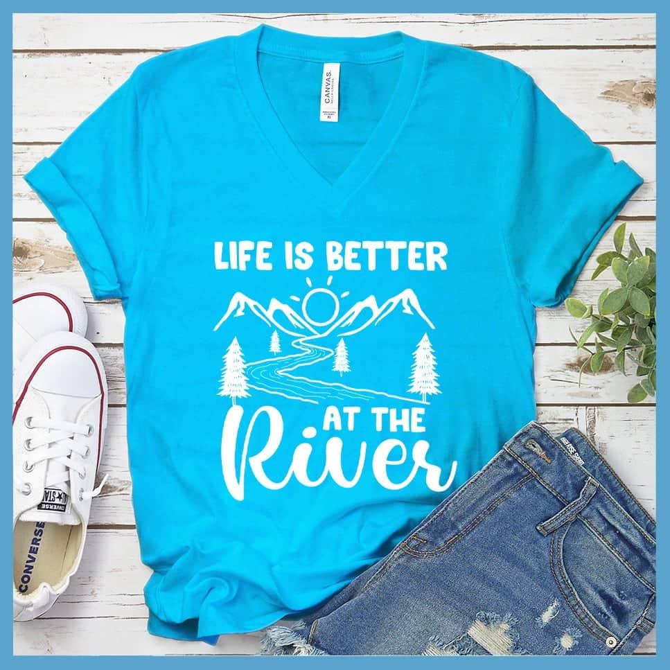 Life Is Better At The River V-neck - Brooke & Belle