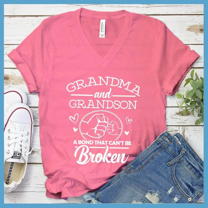 Grandma And Grandson A Bond That Can't Be Broken V-neck - Brooke & Belle