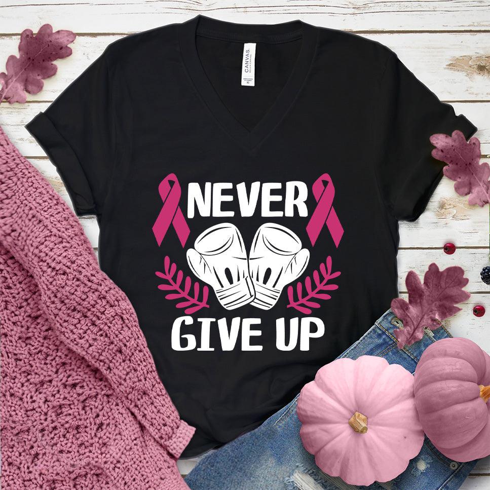 Never Give Up Colored Edition V-Neck - Brooke & Belle