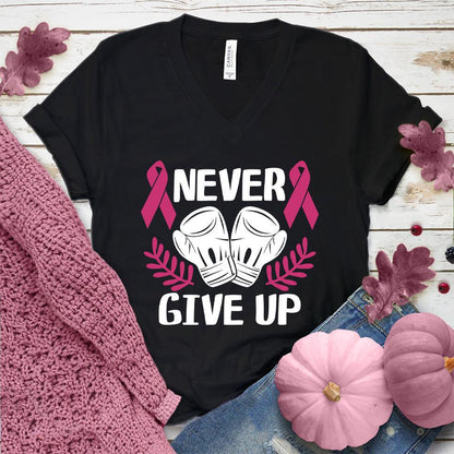Never Give Up Colored Edition V-Neck - Brooke & Belle