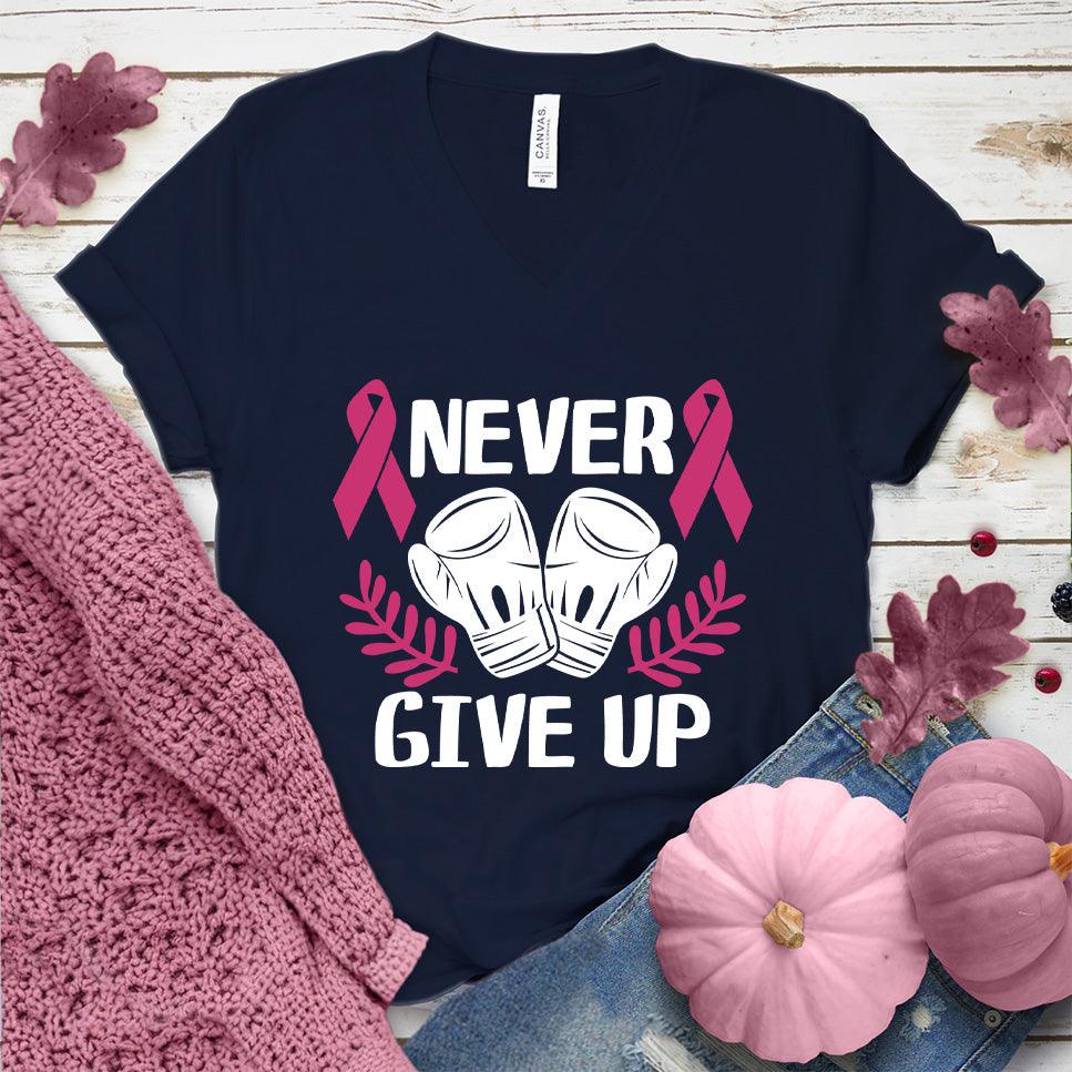 Never Give Up Colored Edition V-Neck - Brooke & Belle