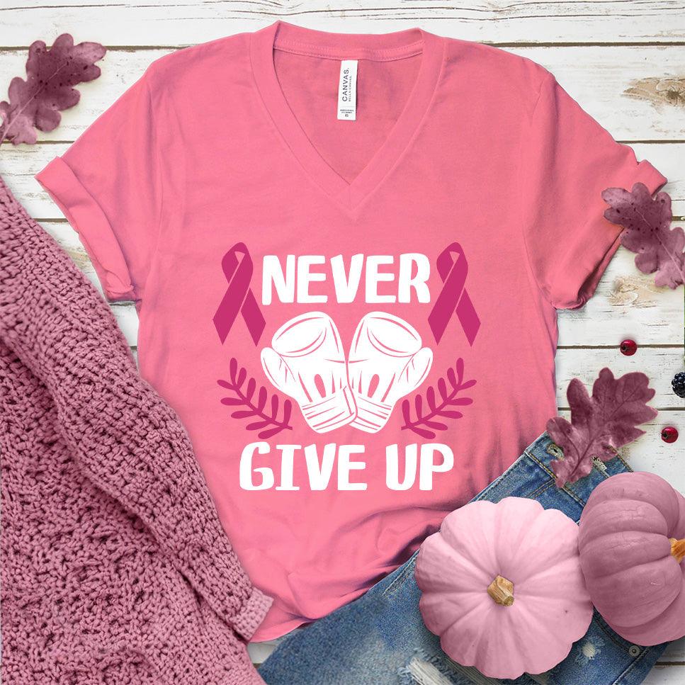 Never Give Up Colored Edition V-Neck - Brooke & Belle