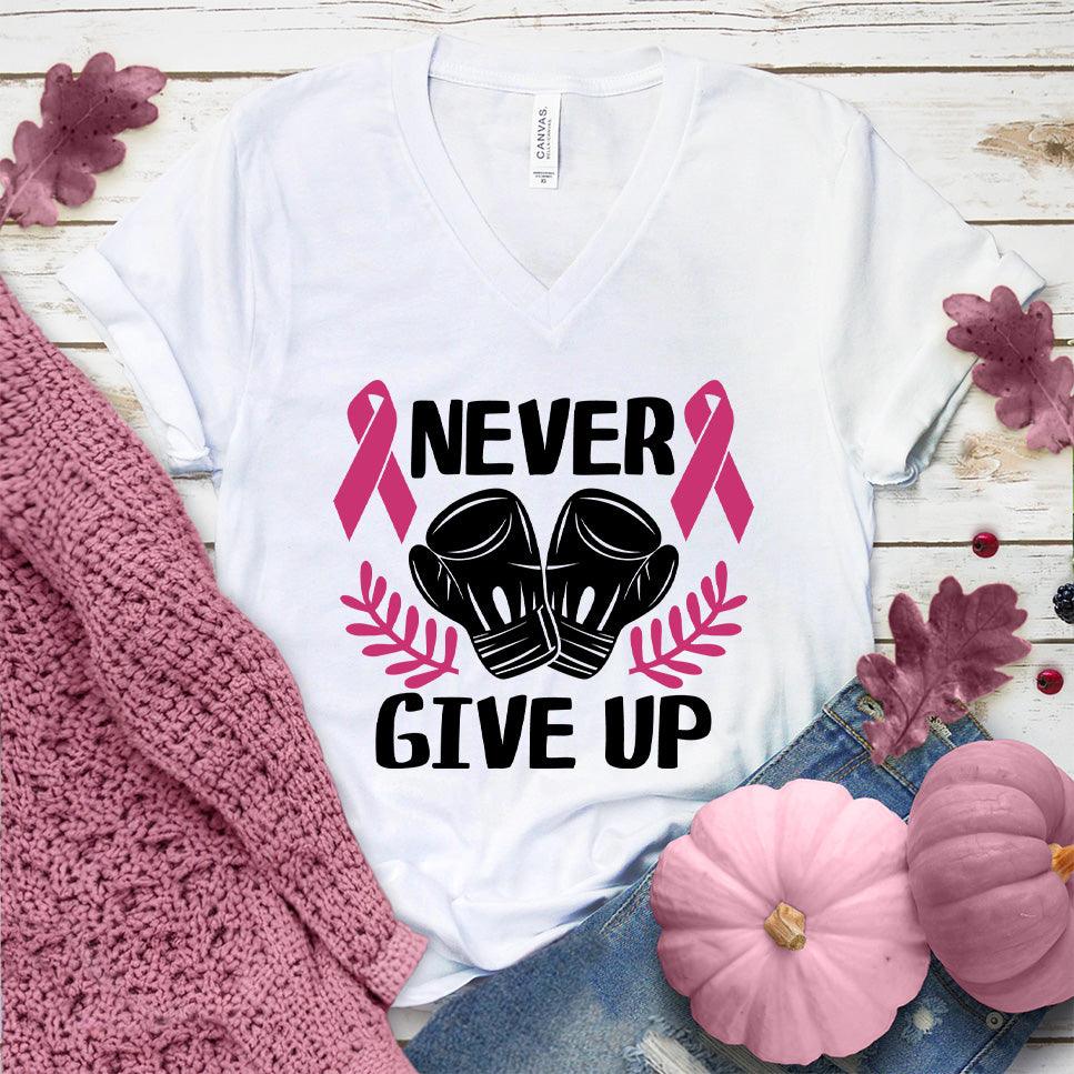 Never Give Up Colored Edition V-Neck - Brooke & Belle